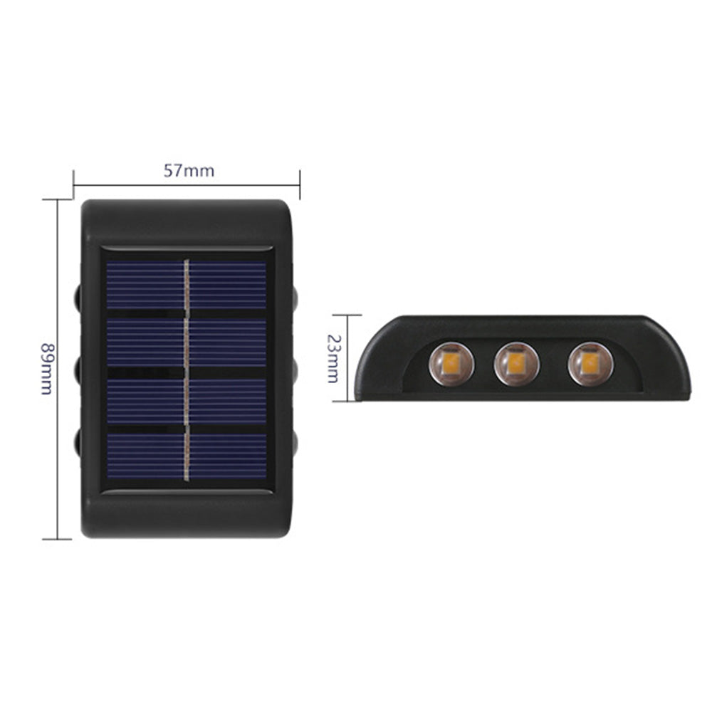 6 LED Solar Wall Light ââ‚?Waterproof Outdoor Fence Light with Convex Lens Warm Light