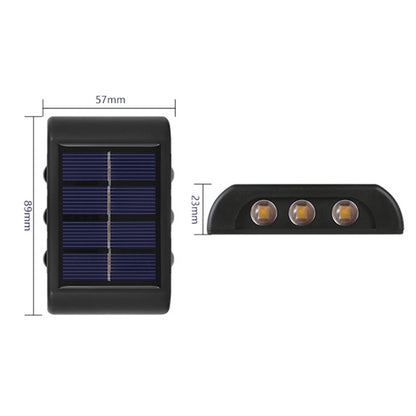 6 LED Solar Wall Light ââ‚?Waterproof Outdoor Fence Light with Convex Lens Warm Light