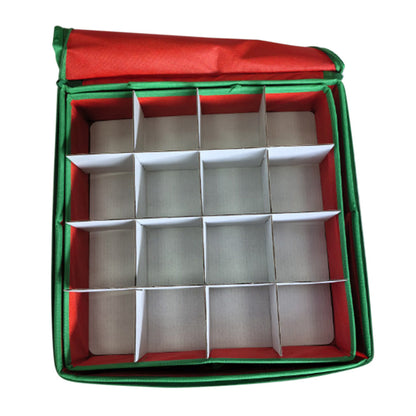 4-Tier 64-Compartment Christmas Ornament Storage Box with Lid
