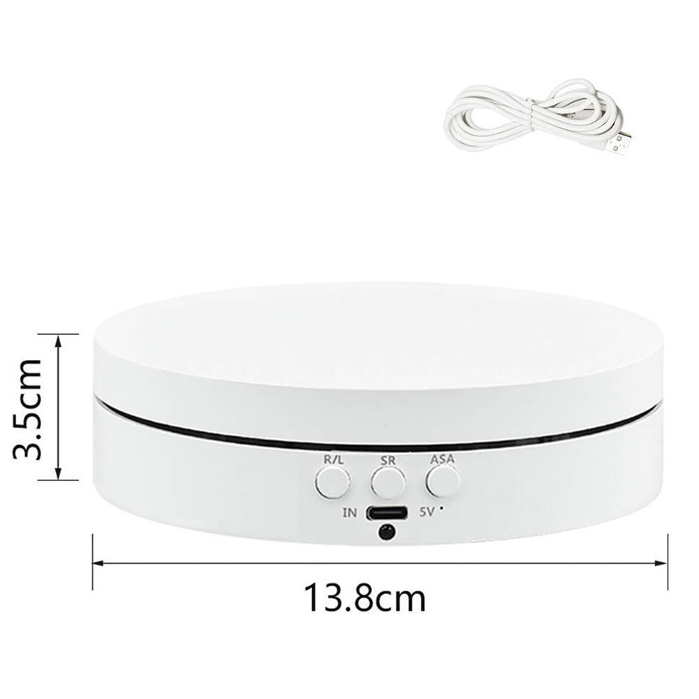 Electric Rotating Display Stand 360 Degree Motorised Turntable with Adjustable Speed Four Angle Modes White