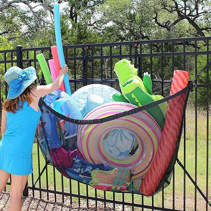Large Capacity Pool Hanging Storage Bag Pool Float Organizer Pool Toys Storage Organiser