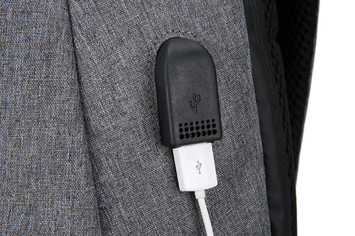 Travel Laptop Backpack with USB Port School Bookbag Fits 15.6 Inch Laptop-Grey