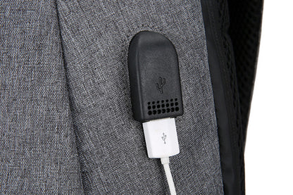 Travel Laptop Backpack with USB Port School Bookbag Fits 15.6 Inch Laptop-Grey