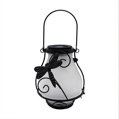 Waterproof LED Flame Lights Metal Solar Lantern Outdoor Hanging Lanterns -Dragonfly Flame Lamp