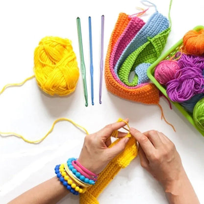 72-Piece Hooks Set with Knitting Needles and Sewing Tools for DIY with Storage Bag