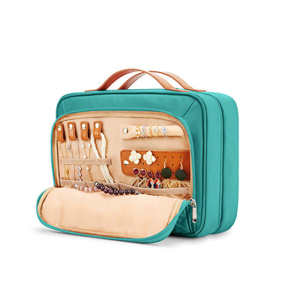 Travel Hanging Toiletry Bag Makeup Bag Packing Organizers with Jewelry Storage Compartment Blue