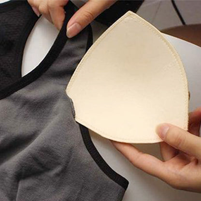 4 Pairs Triangle Replacement Foam Bra Pad Inserts - Nude