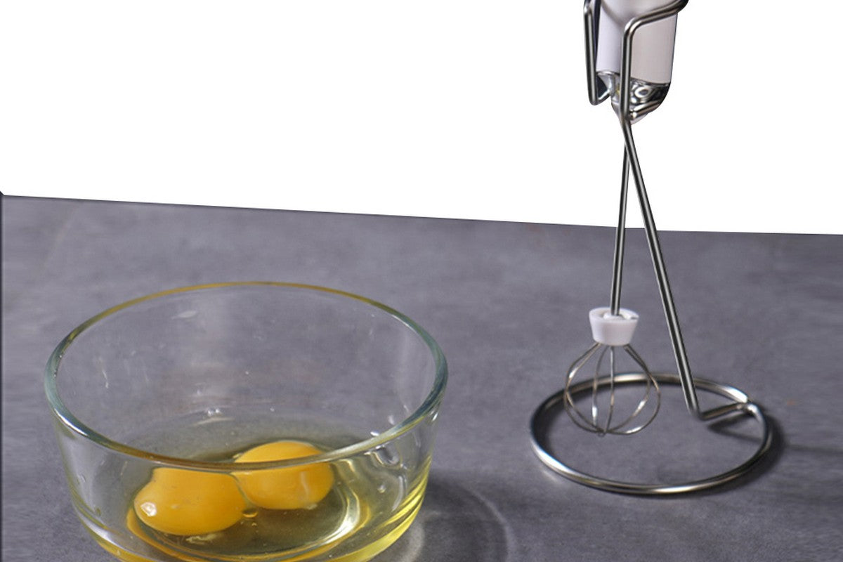 Electric Milk Frother Handheld Mini Drink Mixer Whisk Drink Foam Mixer with USB Rechargeable Frother for Coffee Latte-White