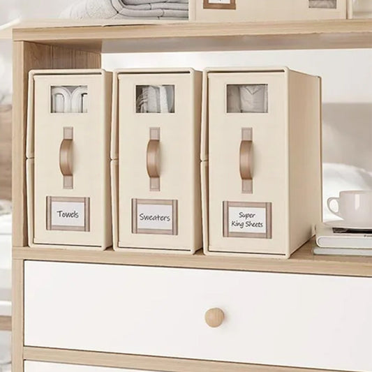 4Pcs Set Bed Sheet Organizers Bedding Storage Bags Beige