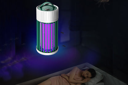 2pcs USB Electronic Rechargeable Mosquito Killer Lamp Night Light Mosquito Trap Indoor-Green and Grey