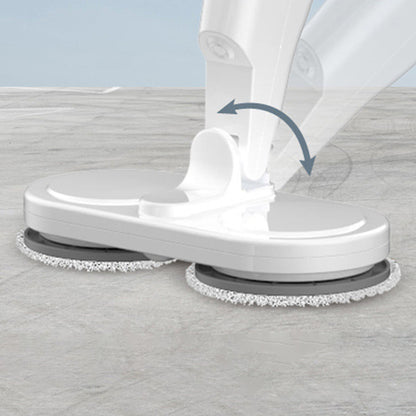 Cordless Electric Spray Mop Spin Cleaning Scrubber with Detachable Tank for Hardwood Floor White
