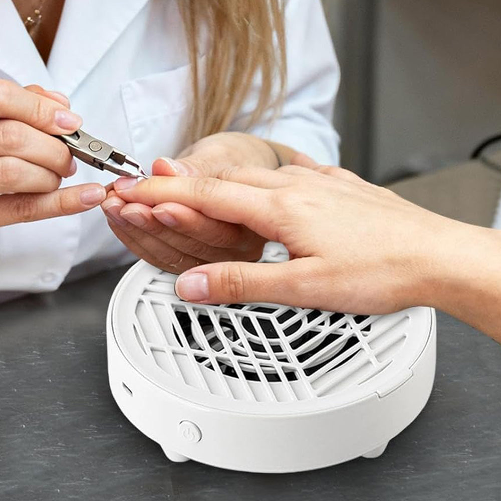 Mini Nail Dust Collector Lightweight Electric Manicure Vacuum for Home DIY and Salon Use-White