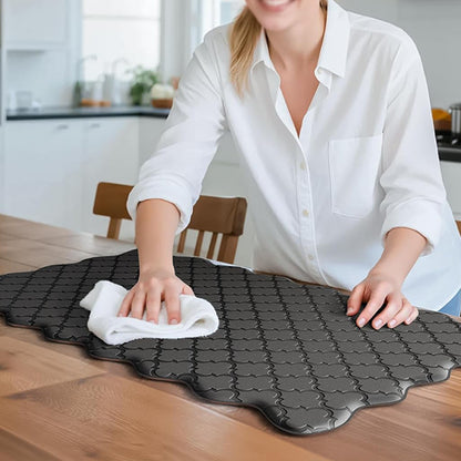 2Pcs PVC Kitchen Mat Set-Black