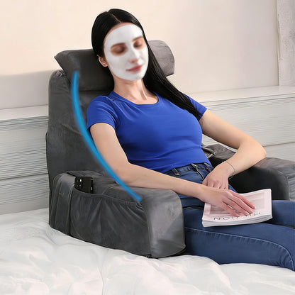 Adjustable Detachable Backrest Reading Pillow for Sitting in Bed-Grey