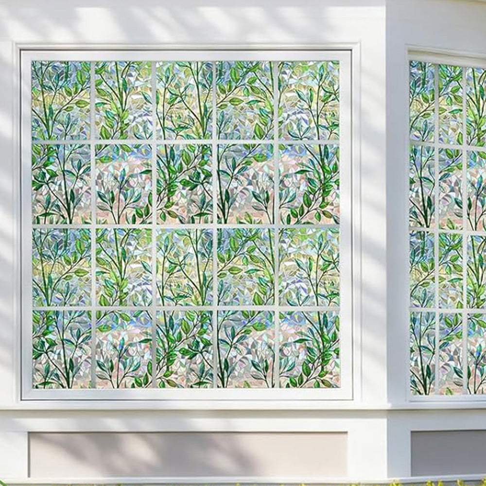Rainbow Window Privacy Film Stain Glass Window Film For Day Night Privacy Protection
