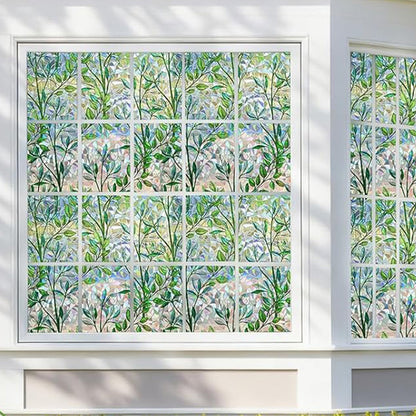 Rainbow Window Privacy Film Stain Glass Window Film For Day Night Privacy Protection