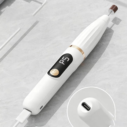 Portable Electric Nail Drill Nail File Kit for Pedicure and Polishing-white