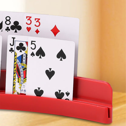 4 Pack Double Layer Playing Card Holders with Curved Grip