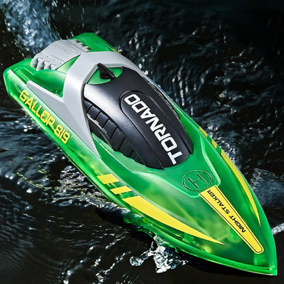 Remote Control Boat with Color LED Lights for Pool Lake - Green