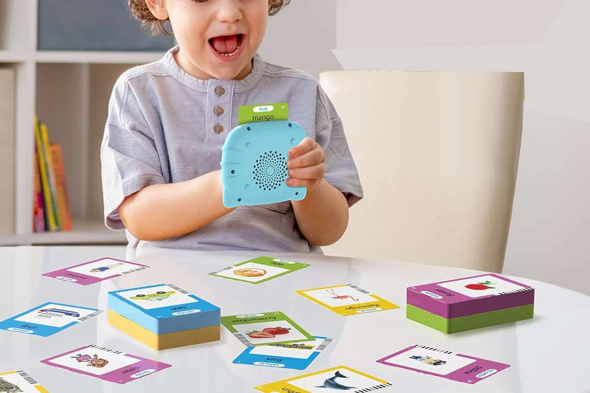 Talking Flash Cards Pocket Speech Toys 224 Sight Words Educational Language Learning Toys for Boys Girls Gifts-Blue