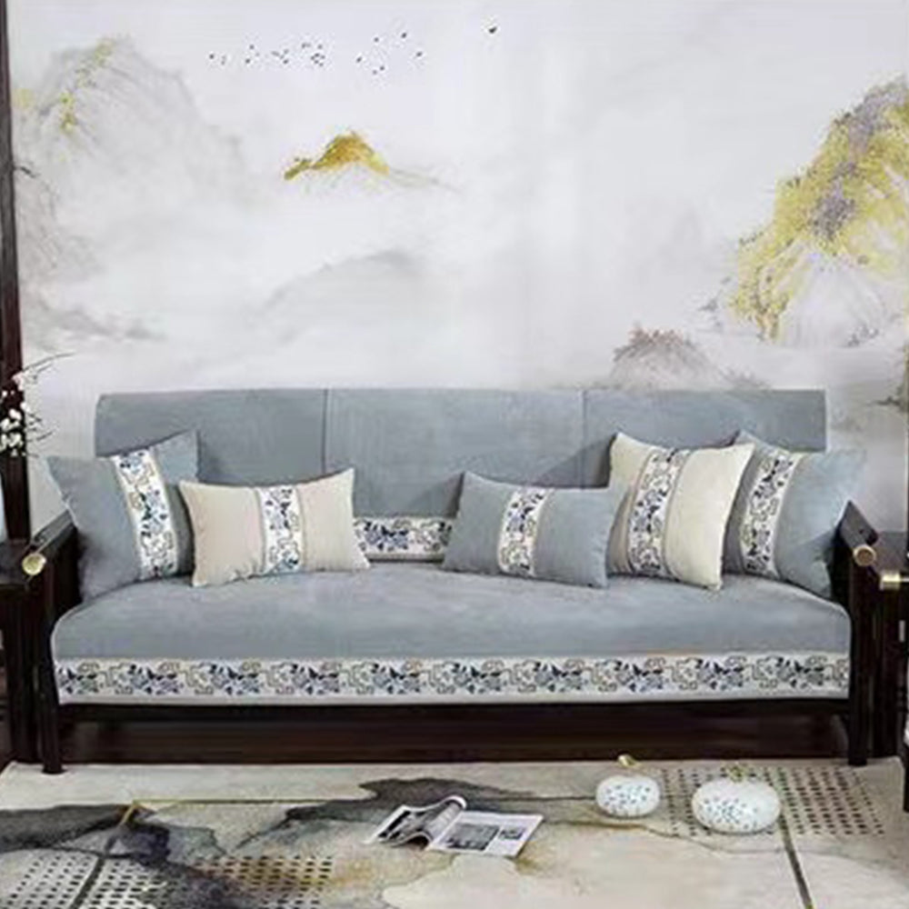 Sofa Cover Soft Couch Covers Slip Resistant Stylish Furniture Protector -Grey