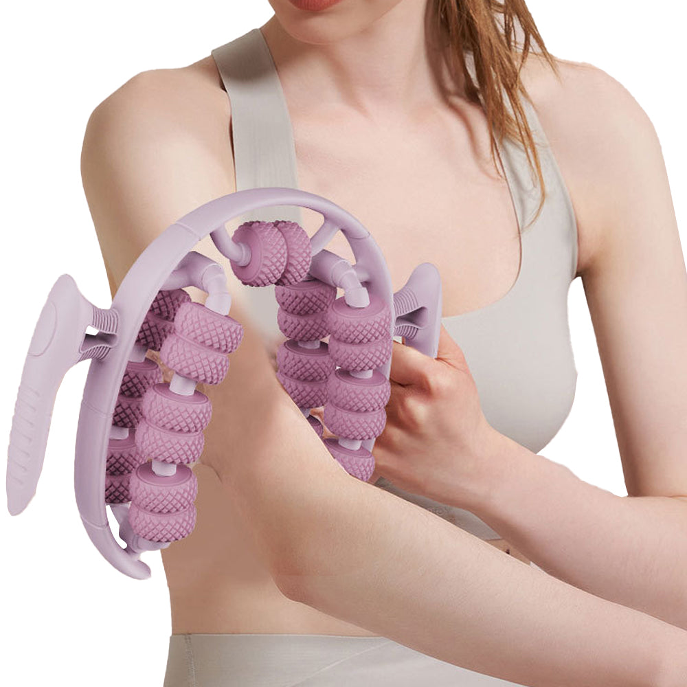 26 Wheels Annular Leg Clamp Massager Leg Massage Device Manual Muscle Relaxer Pink