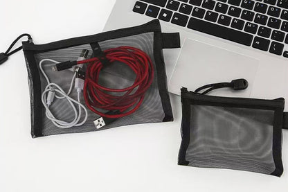 8 Piece Black Mesh Travel Organizer Bag Set in 4 Sizes