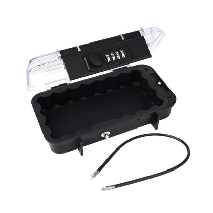Portable Safe Box Combination Code Security Case LockBox with Removable Chain Transparent