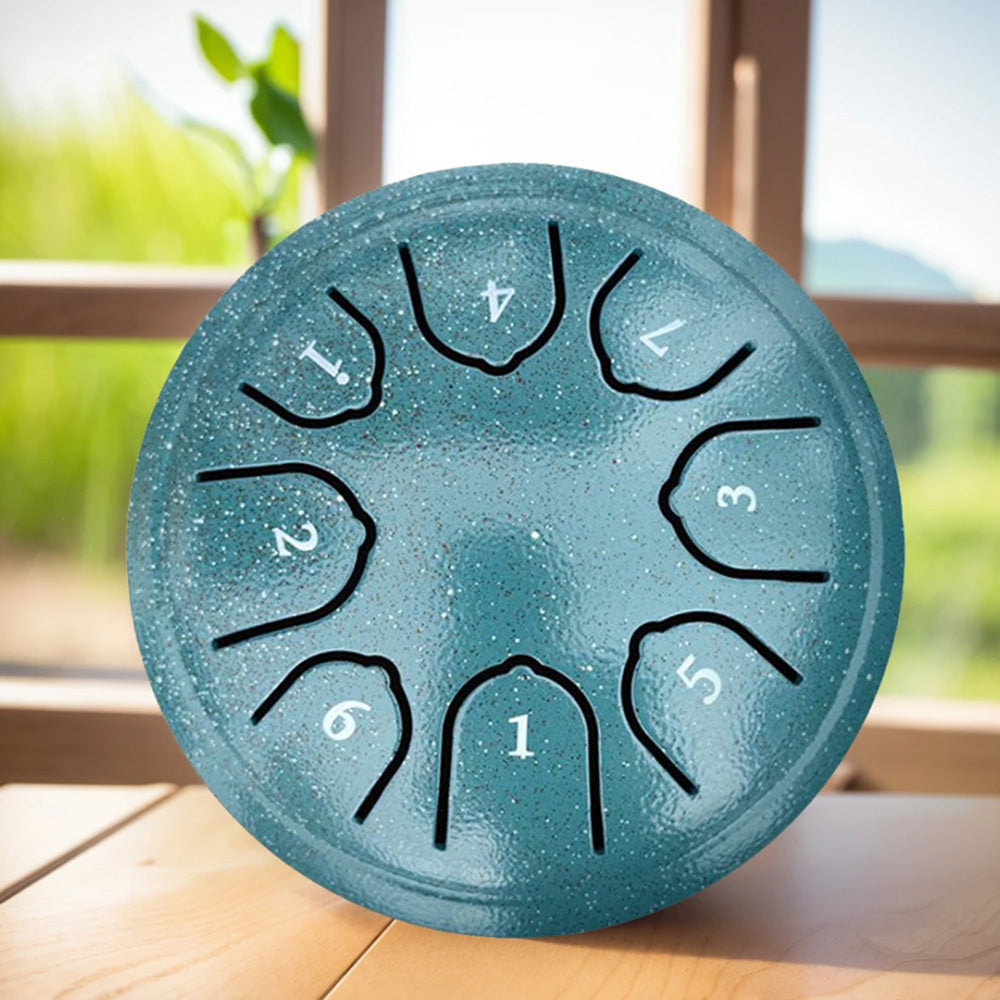 8-Note Rain Drum Steel Tongue Drum Rain Chime for Outside Garden Green