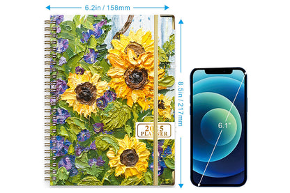2025 Planner Book with Bookmark 2025 Calendar JAN 2025 - DEC 2025 Weekly and Monthly Academic Planner-Sunflowers