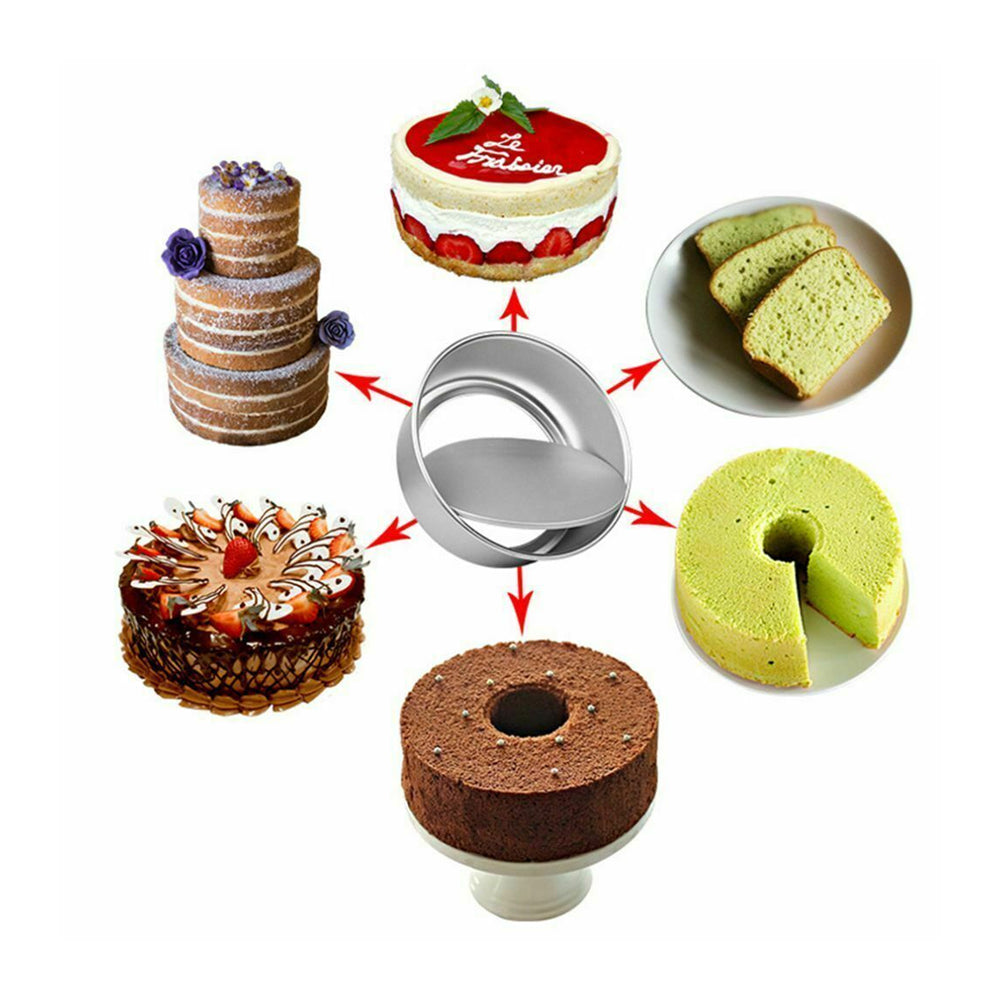 Round Aluminum Alloy Cake Pan Mold with Removal Bottom Kitchen Baking Mould