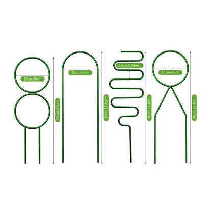 4Pcs Indoor Plant Trellis Metal Potted Houseplant Trellis Climbing Plants Support Stake Green