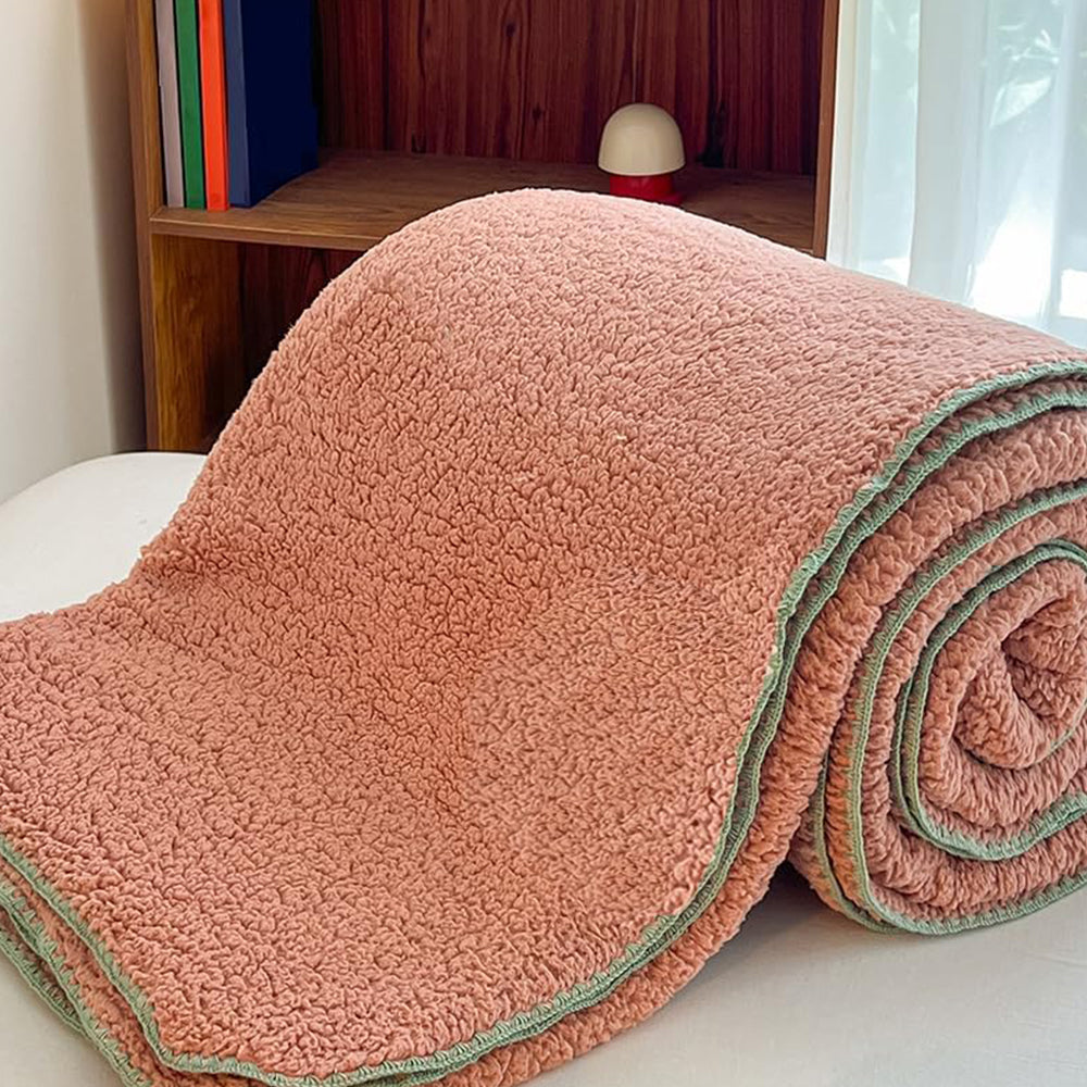Sherpa Throw Blanket Winter Fuzzy Throws Cozy Blanket Pink