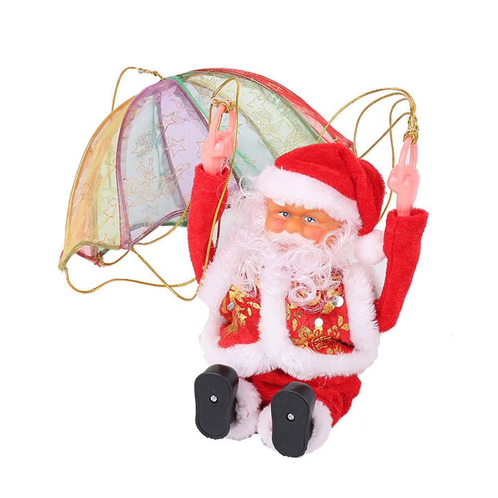 Electric Parachute Swing Santa Tumbling Santa with Music Christmas Hanging Ornaments Xmas Gift