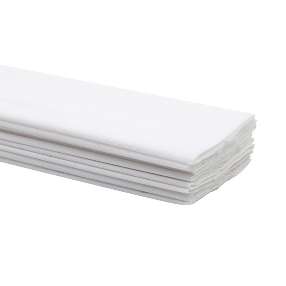 10 Crepe Paper Sheets for Gift Wrapping and Flower Crafts - White