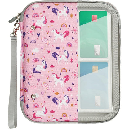 Card Case for Yoto Cards 80 Pockets Card Holder with Carry Strap and Zipper-Pink