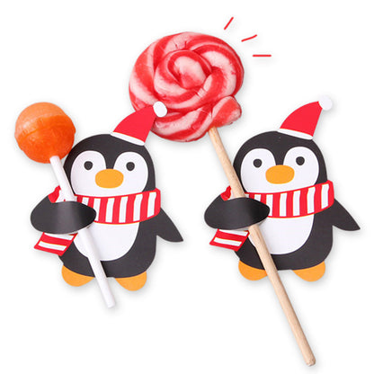 100PCS Christmas Party Lollipop Holders ¨C Santa Claus Candy Paper Card Decorations