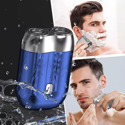 Portable Mini Dual-Head Electric Shaver USB Rechargeable Razor Blue