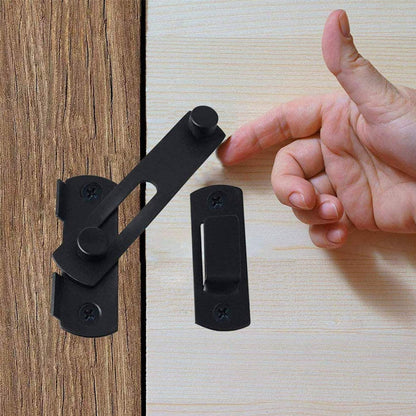 Set of 4Pcs 90-Degree Rotating Barn Door Lock Chirldproof Flip Sliding Latches for Window Door Black