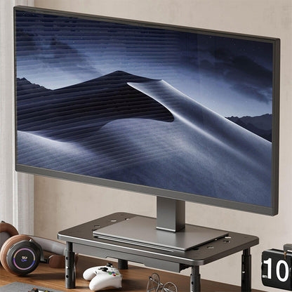 Adjustable Monitor Stand Riser with Drawer Storage Metal Desk Organizer