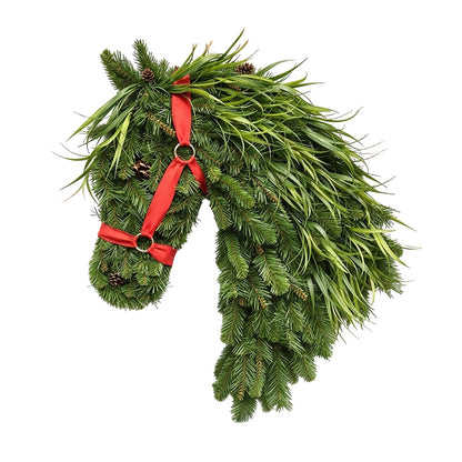 Artificial Horse Head Shaped Christmas Wreath for  Wall Decor - Style2