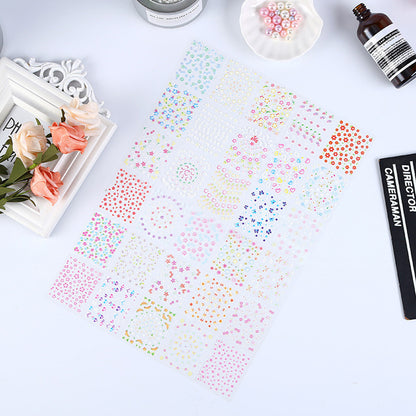 50 Piece 3D Floral Self Adhesive Nail Stickers for DIY Nail Art Decoration