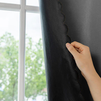 No Drill Adhesive Blackout Curtains -Black