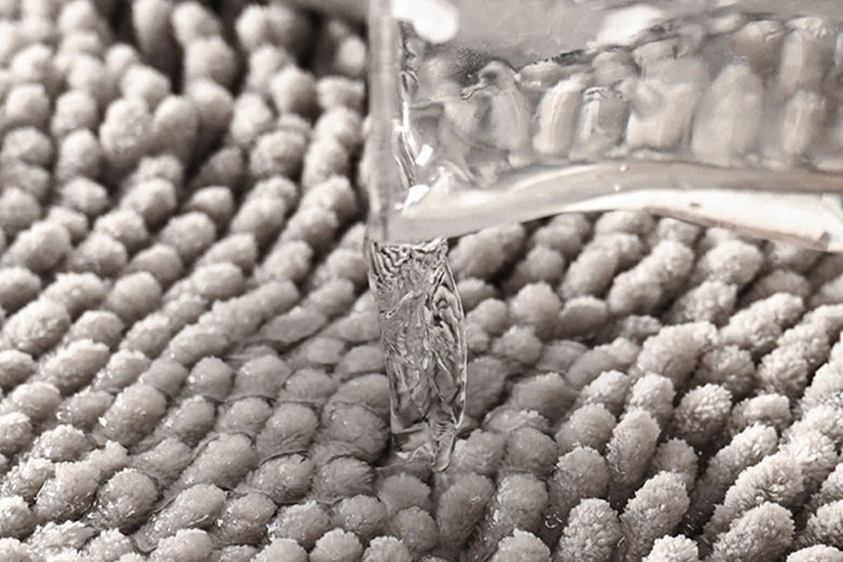 Two Layers Bath Mat 40x60cm Thick Soft Absorbent Chenille Bath Rug Mat-Grey