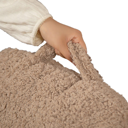 Fluffy Backrest Reading Pillow Lumbar Support Chair Cushion with Arms Coffee