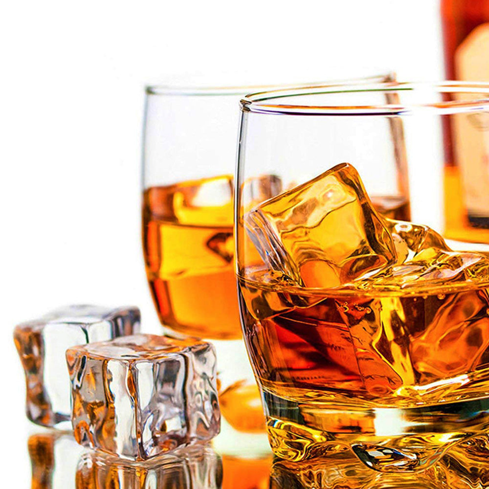 25 Pack Clear Simulated Ice Cubes for Drink Reusable Ice Cubes