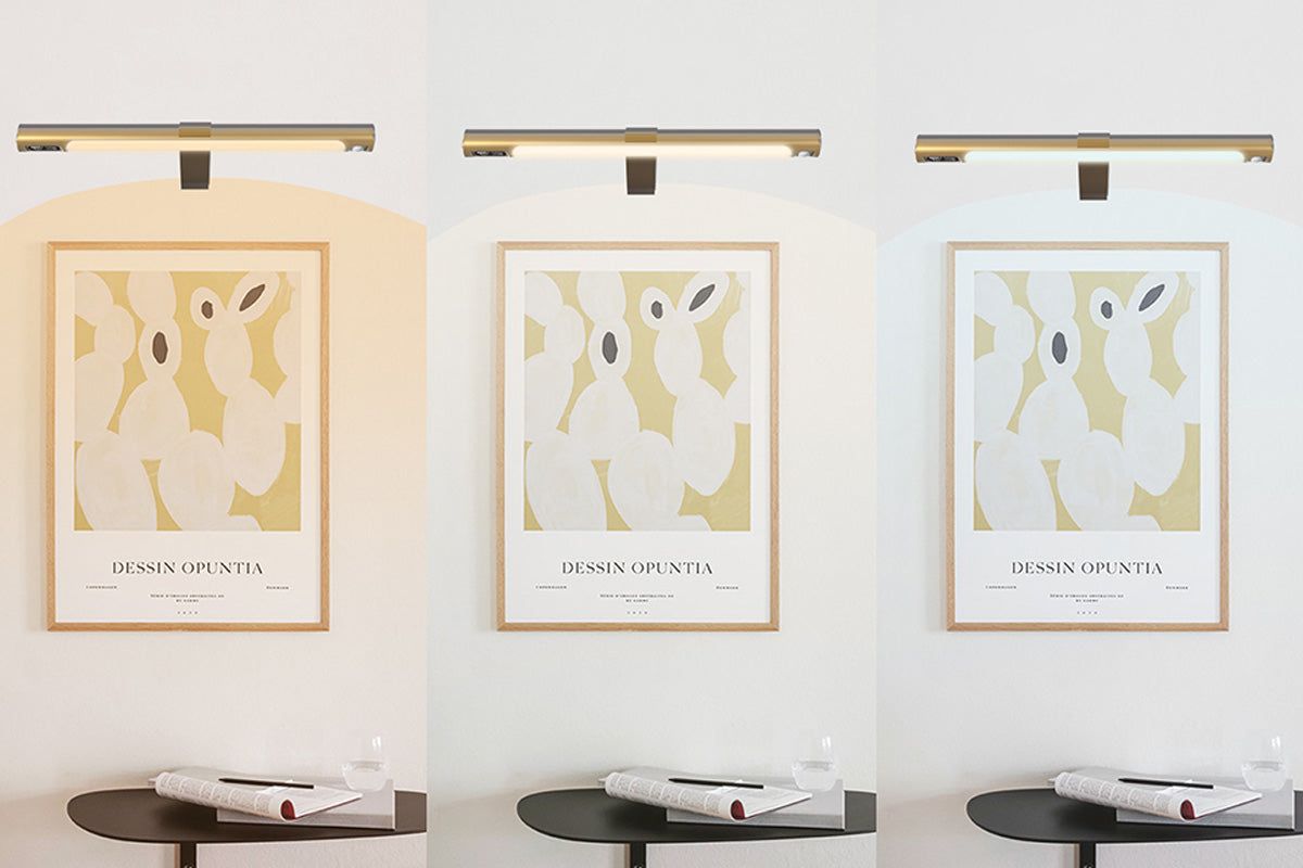 Wireless Wall Picture Light Motion Sensor Art Painting Lamp for Gallery-Gold Color