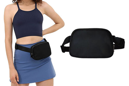 Crossbody Bags Small Waist Pouch Everywhere Belt Bag For Women And Men Waterproof-Black