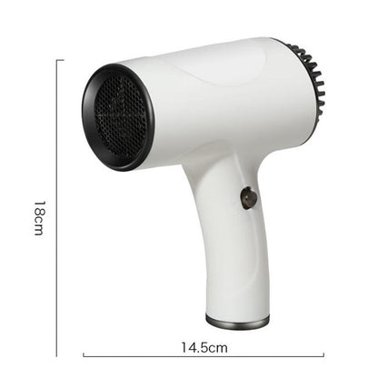 Portable Cordless Cool Wind Hair Dryer USB  Rechargeable Hairdressing Tool White