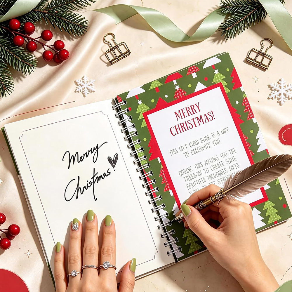 3Pcs Christmas Gift Card Book Spiral Bound Voucher Holder for Xmas Gifting